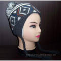 Custom Pattern New estilo asiático malha Beanie Hat com Earflap (1-2272 / 73/74/76)